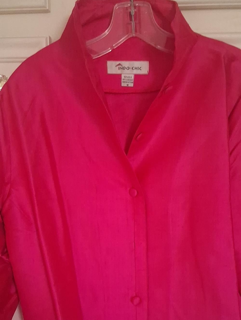 Women's Vibrant Pink Button-Down Shirt